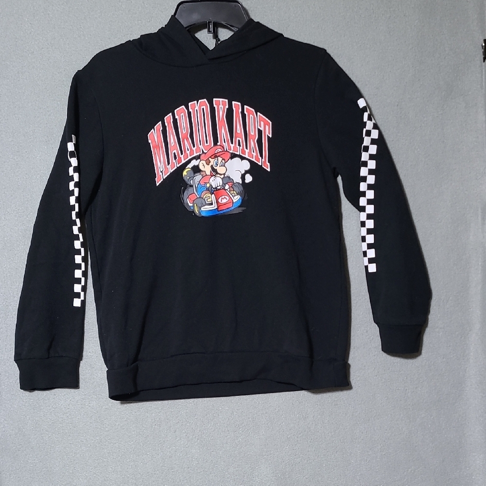 MARIO KART Kids Black Long Sleeve Hoodie -‎ Size 18